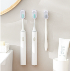 便携带翻盖防尘牙刷架 卫生间免打孔牙刷架浴室墙面